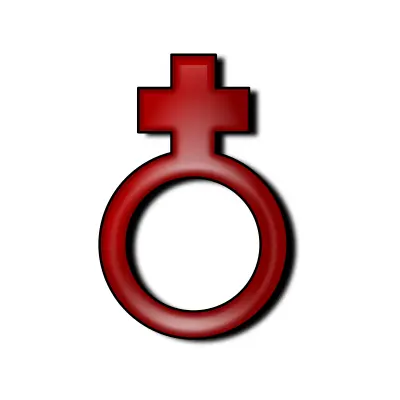 Vector drawing of female symbol upside down