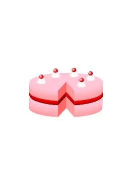 Vector illustration of pink cake without plate