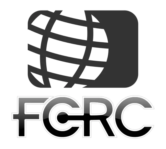FCRC globe logo vector illustration in black and white