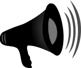 Vector illustration of megaphone in action