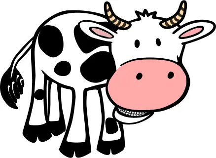 Chewing cow vector clip art