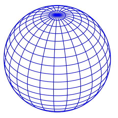 Vector illustration of blue wired globe