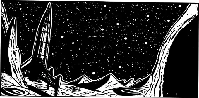 Sci-fi rocket vector image