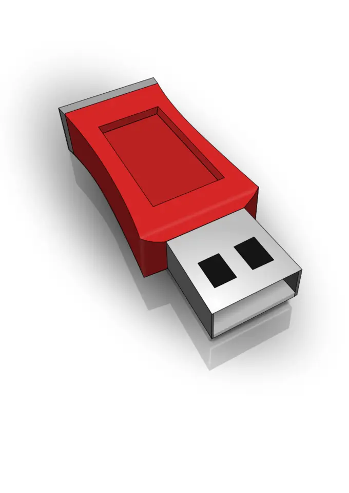 3D vector drawing of red USB stick