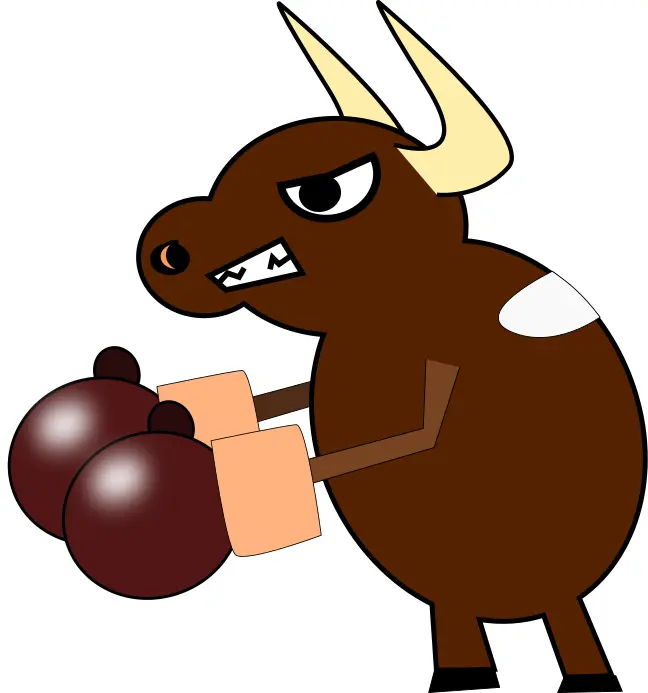 Fighting cow vector graphics