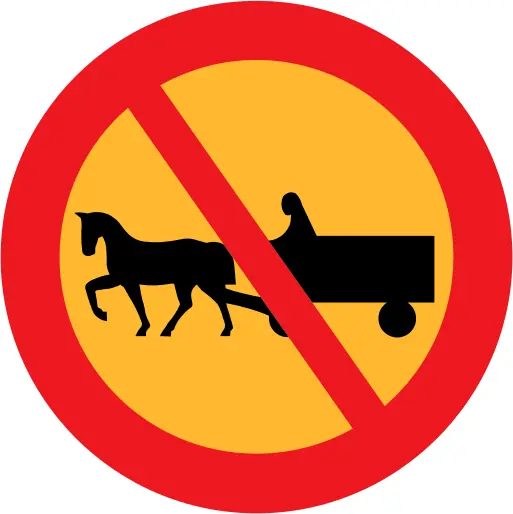 No horse and carts road sign vector illustration