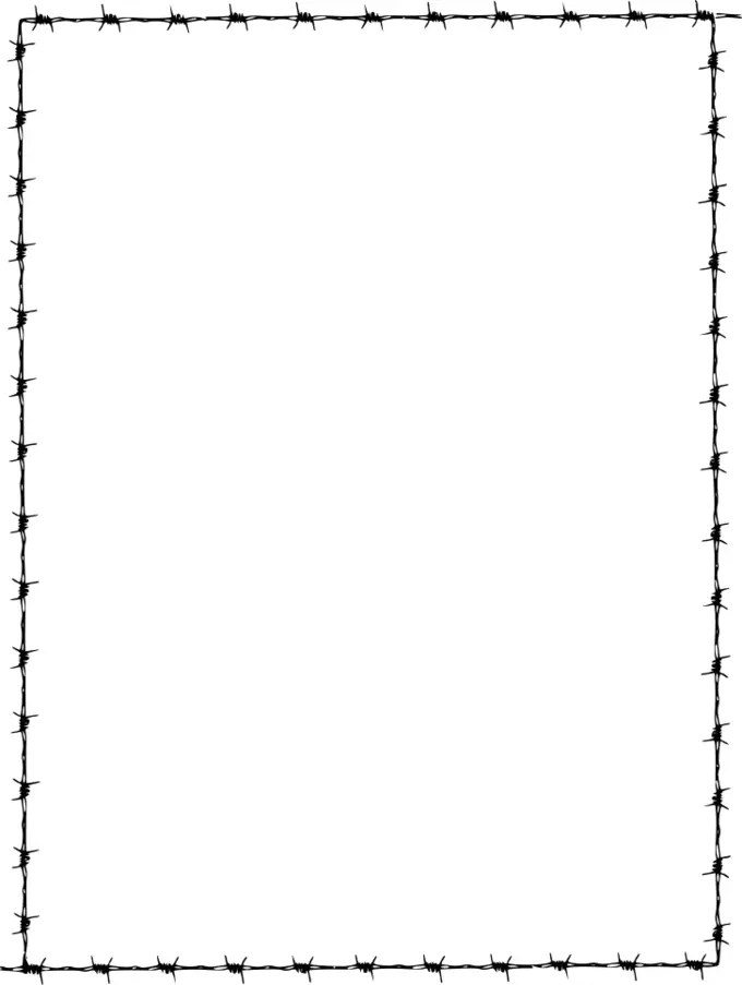 Vector graphics of barbed wire thin border