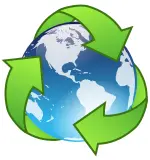 Vector drawing of crystal earth recycle symbol