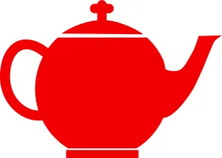 Red silhouette vector clip art of tea pot