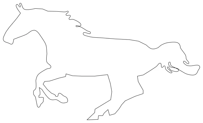 Vector graphics of running horse otline