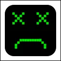 Sad computer monitor vector drawing