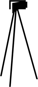 Vector illustration of camera on tripod sign