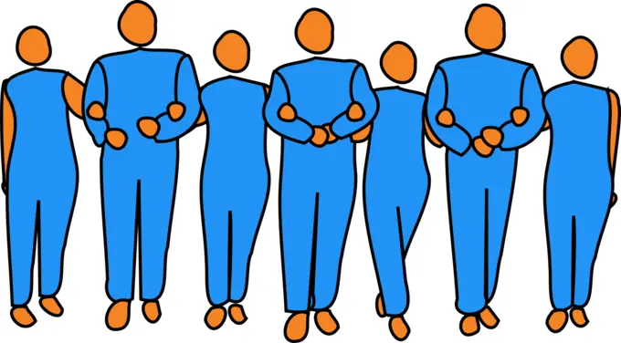Vector image of interlinked business people