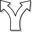 Vector image of divergent symbol