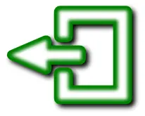 Glowing exit icon vector clip art