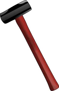 Vector illustration of long handle sledgehammer