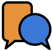 Vector drawing of square and round chat bubbles