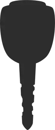 Black silhouette vector image of car door key