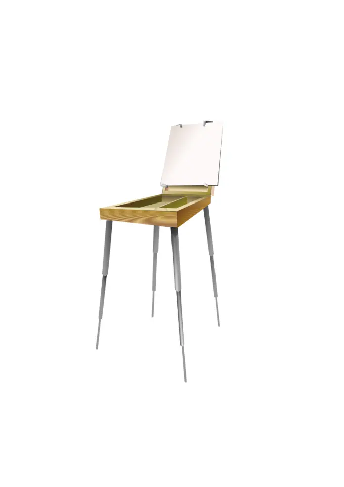 Vector image of painter's box on thin legs