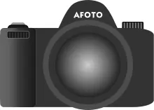 Old type DSLR camera vector image