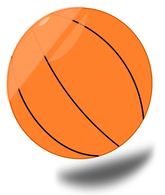 Basketball ball with shadow vector graphics