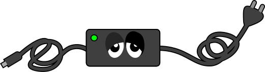 Computer charger sad eye vector drawing
