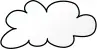 White colored cloud sign vector clip art