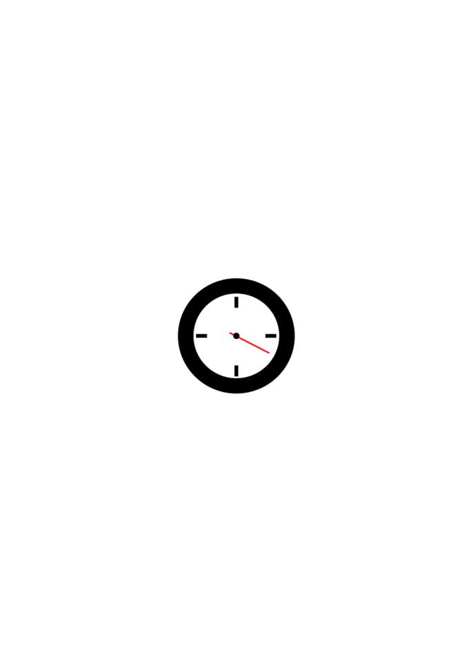 Clock with red hand vector illustration