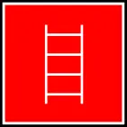 Vector image of emergency ladder sign label