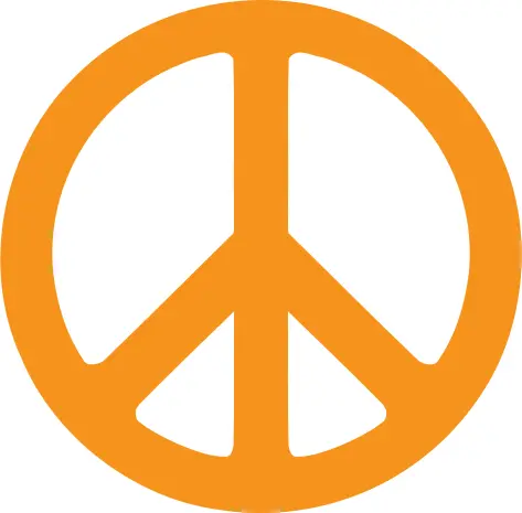 Yellow peace sign vector drawing