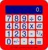 Red and blue calculator vector image