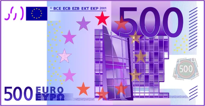 Five hundred Euro note vector graphics