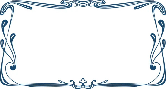 Blue art nouveau frame vector clip art