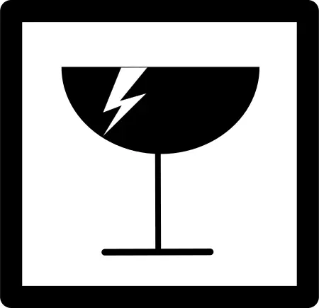 Vector drawing of fragile package pictogram