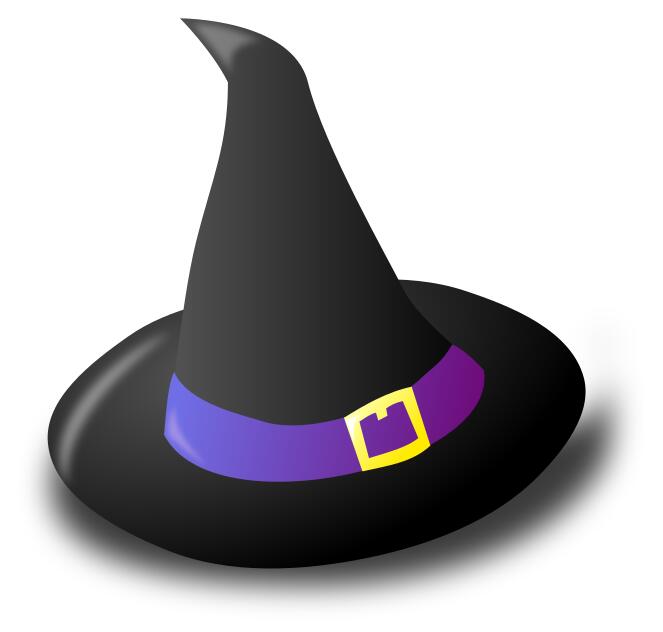 Black witch hat vector graphics