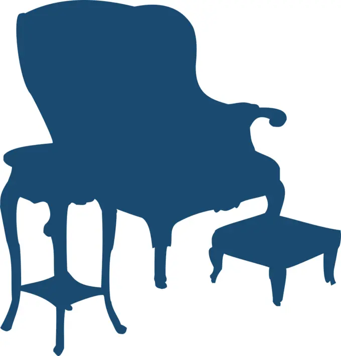 Armchair and table silhouette vector image