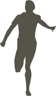 Silhouette vector drawing of running man