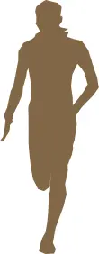 Silhouette vector clip art of boy at training