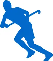 Silhouette vector image of grass hockey team member