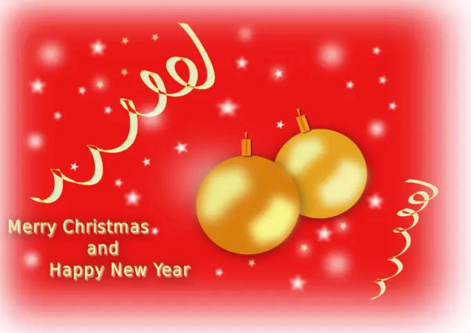 Merry Christmas and Happy New Year greeting card vector image