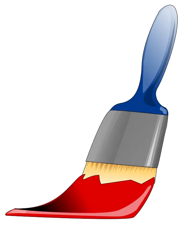 Paint brush with red paint vector illustration