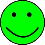 Happy green positive face emoticon vector illustration