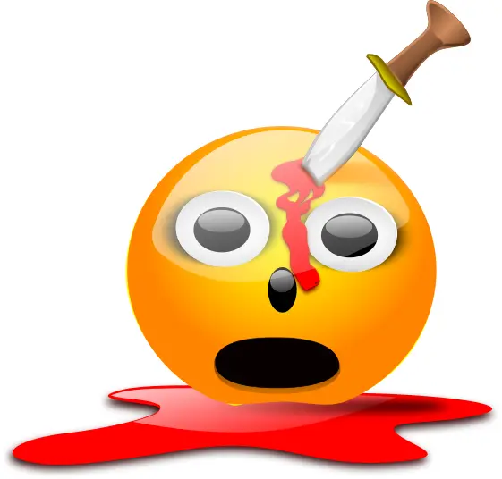 Stabbed smiley vector image