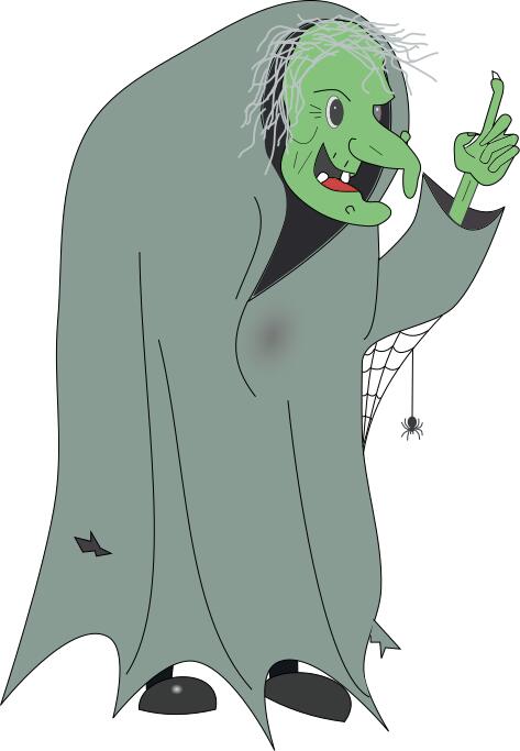 Witch in a hooded dress vector image