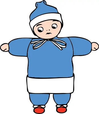 Child in winter clothes vector image