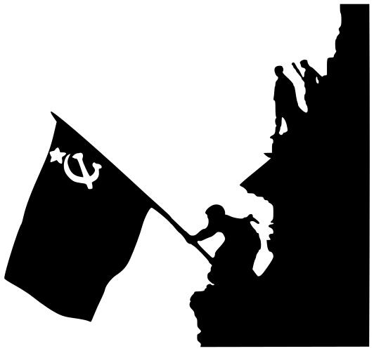 Red Army flag over Reichstag vector illustration