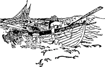 Launching a lifeboat from the shore vector image