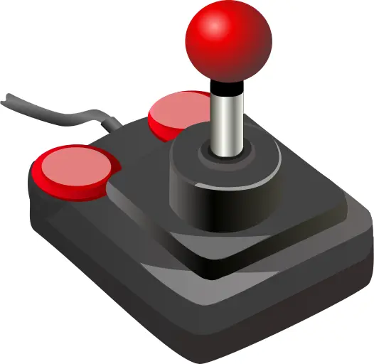 Color video game joystick vector clip art