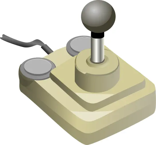 Beige and gray video game joystick vector illustration