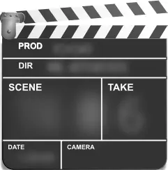 Movie action clapper board vector clip art